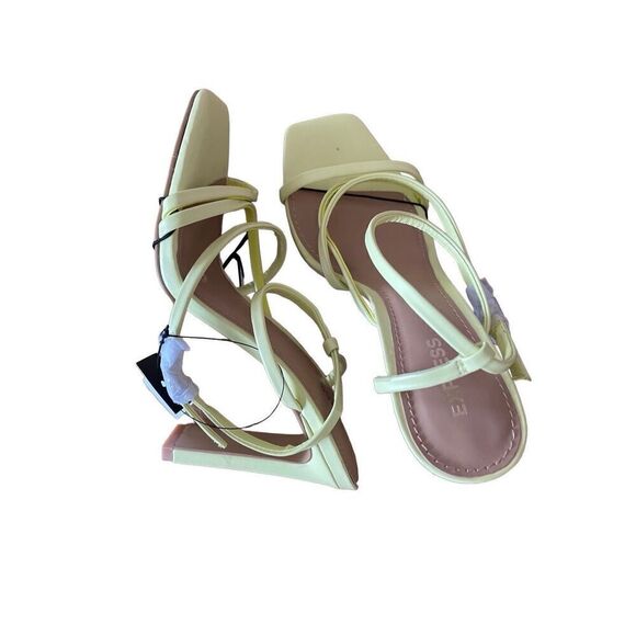 NWT Express Womens Green Open Toe Block Heel Strappy Sandal Size 6.5 - Picture 4 of 9